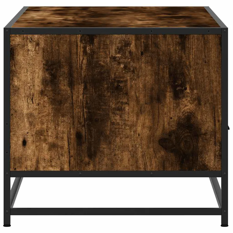 Table basse chêne fumé 100x50x45 cm bois d'ingénierie et métal - 6