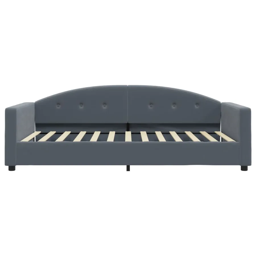Lit de jour avec matelas gris foncé 100x200 cm velours - 4