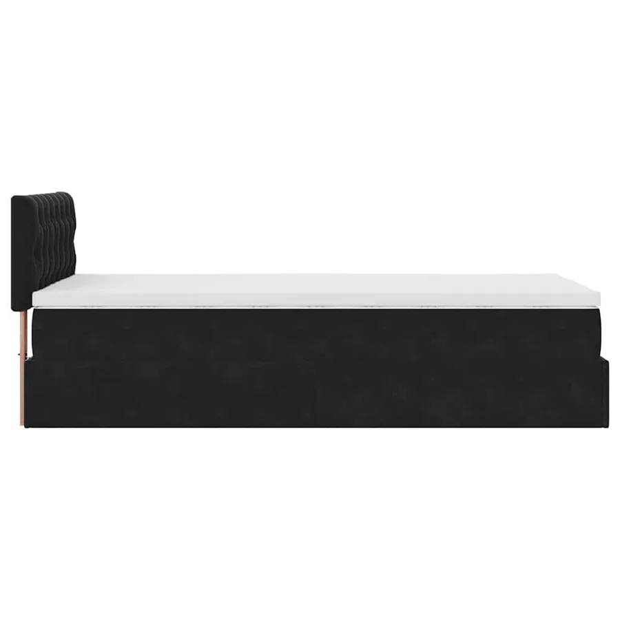 Lit ottoman avec matelas et LED noir 80x200cm velours - 9