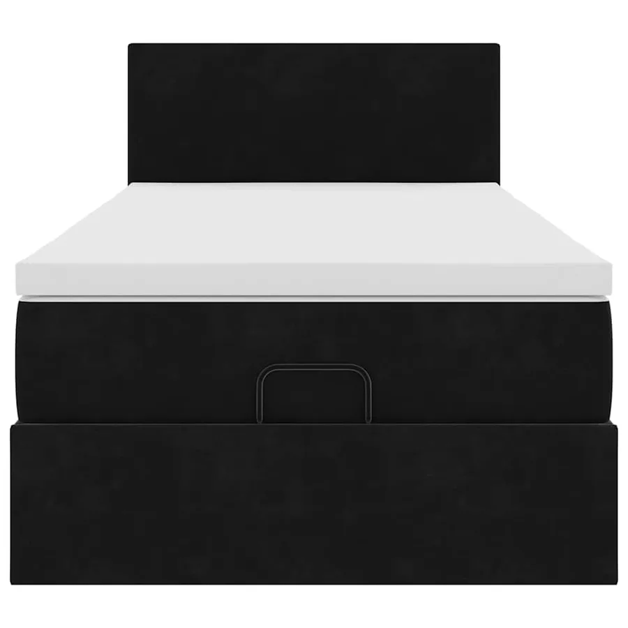 Cadre de lit ottoman avec matelas noir 80x200 cm velours - 7