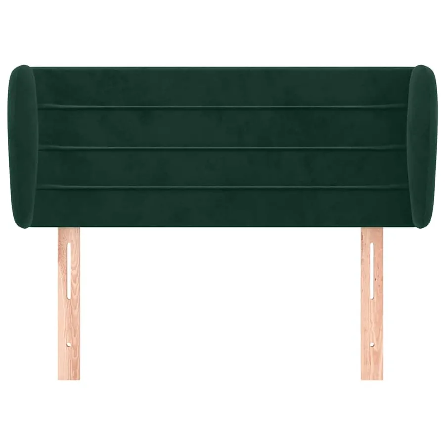 Tête de lit avec oreilles Vert foncé 93x23x78/88 cm Velours - 3