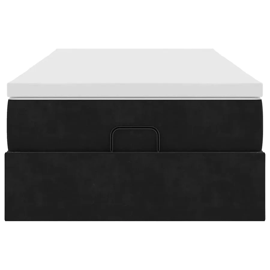 Cadre de lit ottoman avec matelas noir 80x200 cm velours - 7