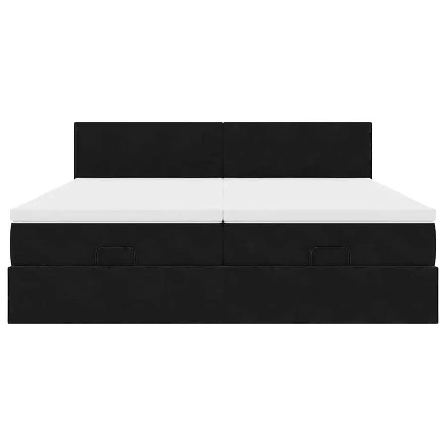 Cadre de lit ottoman avec matelas noir 160x200 cm velours - 7