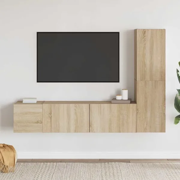 Ensemble de meubles TV 3 pcs Chêne sonoma Bois d'ingénierie