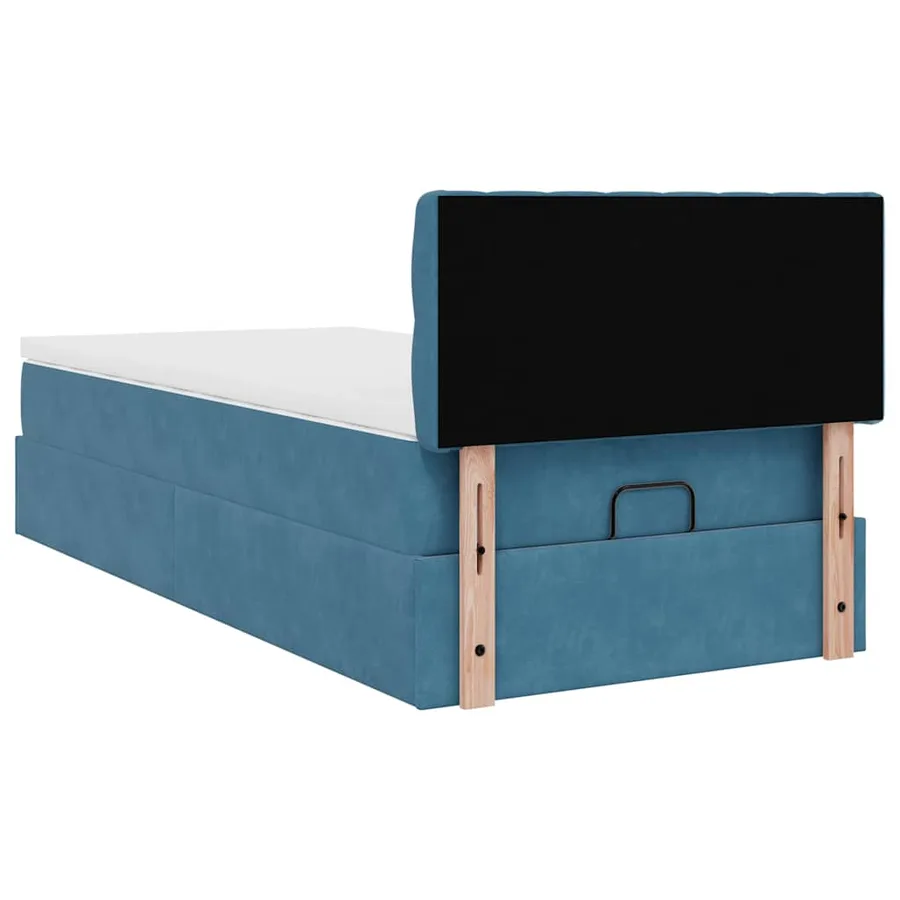Cadre de lit ottoman avec matelas gris foncé 160x200cm velours - 12
