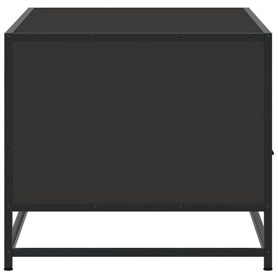 Table basse noir 100x50x45 cm bois d'ingénierie et métal - 6