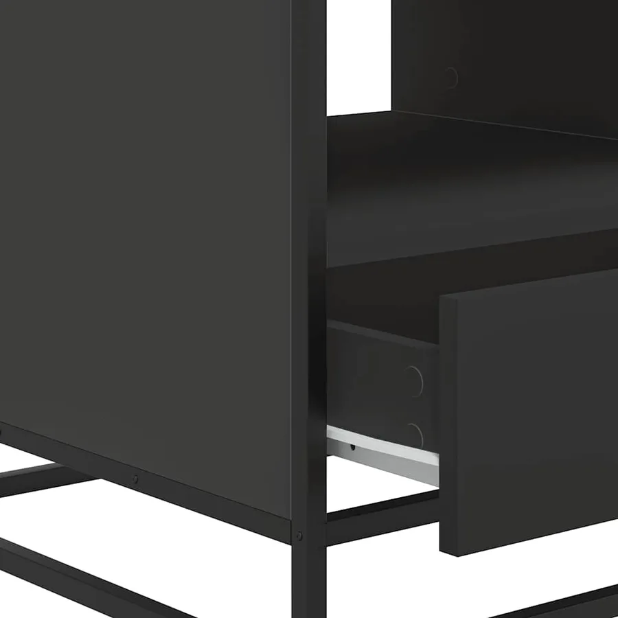 Table basse noir 100x50x45 cm bois d'ingénierie et métal - 9