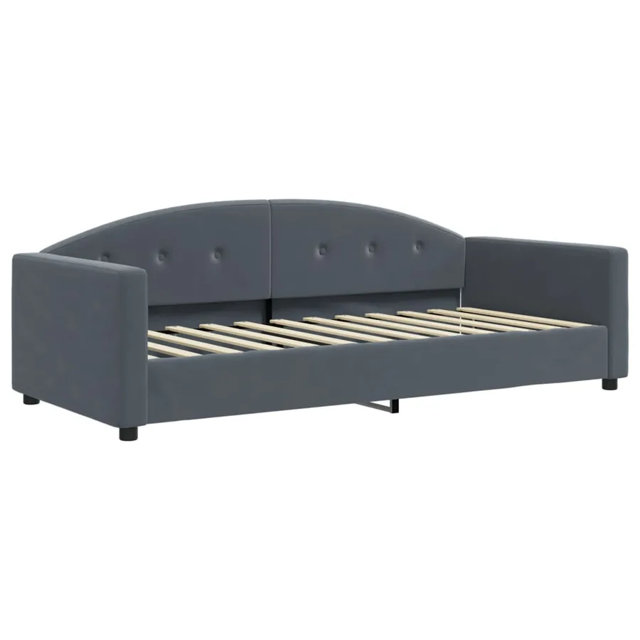 Lit de repos sans matelas gris foncé 90x200 cm velours - 2
