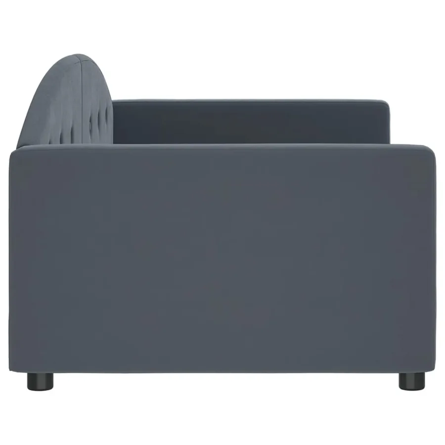 Lit de repos sans matelas gris foncé 90x200 cm velours - 4