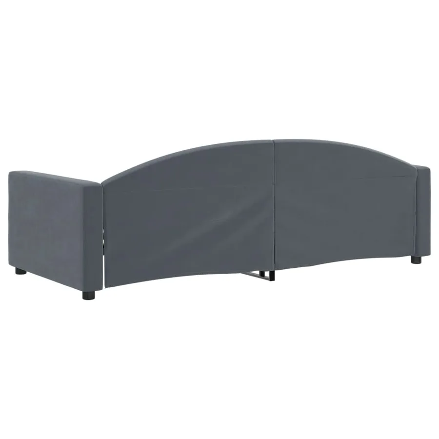 Lit de repos sans matelas gris foncé 90x200 cm velours - 5