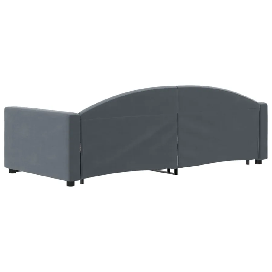 Lit de jour avec gigogne sans matelas gris foncé 90x200 cm - 5