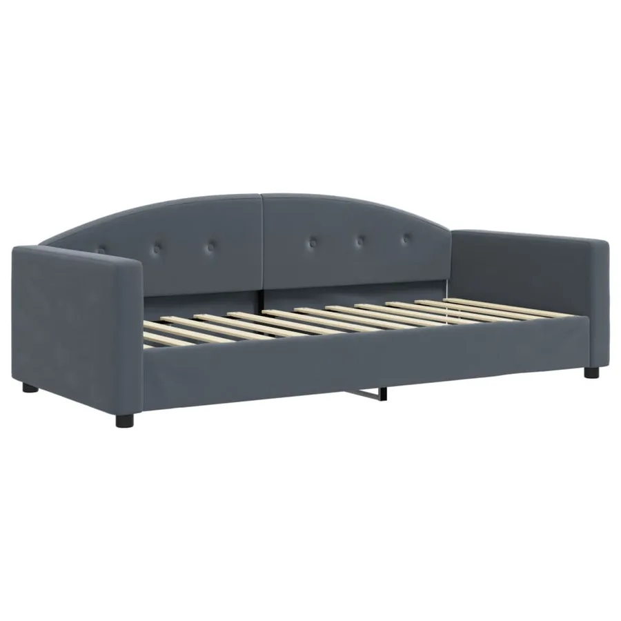 Lit de jour avec gigogne sans matelas gris foncé 90x200 cm - 6