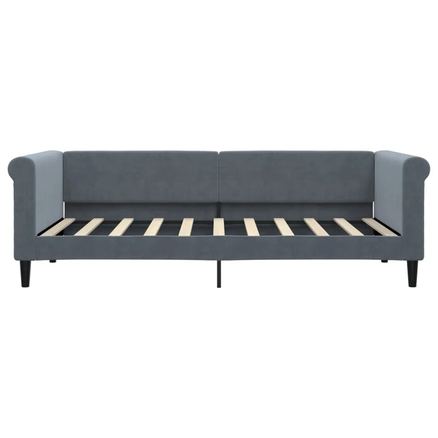 Lit de jour avec matelas gris foncé 90x190 cm velours - 4