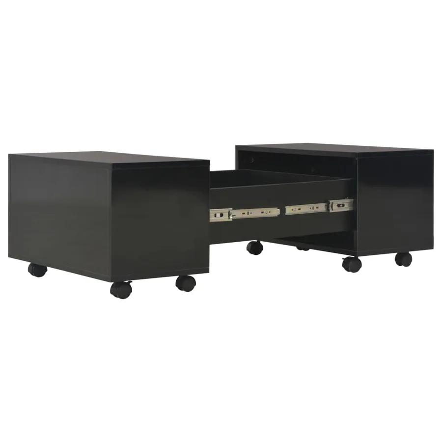 Table basse Noir brillant 60x60x35 cm Bois d'ingénierie - 5