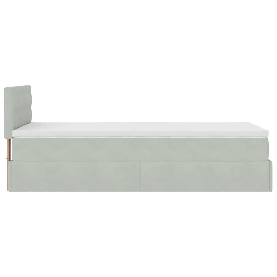 Cadre de lit ottoman avec matelas gris clair 80x200 cm velours - 11