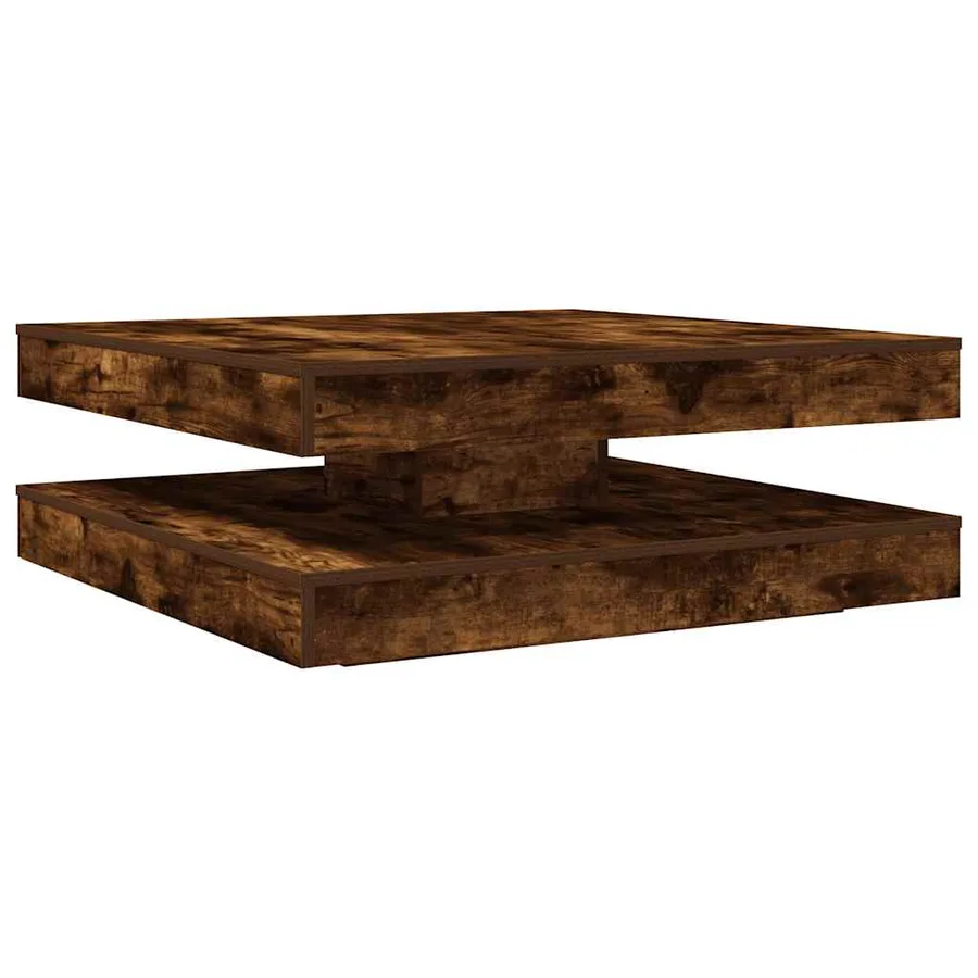 Table basse rotative à 360 degrés chêne fumé 90x90x34,5 cm - 2