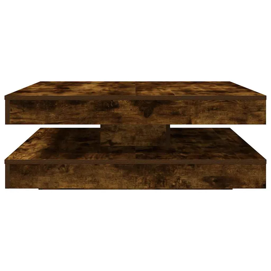 Table basse rotative à 360 degrés chêne fumé 90x90x34,5 cm - 4