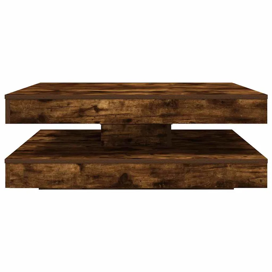 Table basse rotative à 360 degrés chêne fumé 90x90x34,5 cm - 5