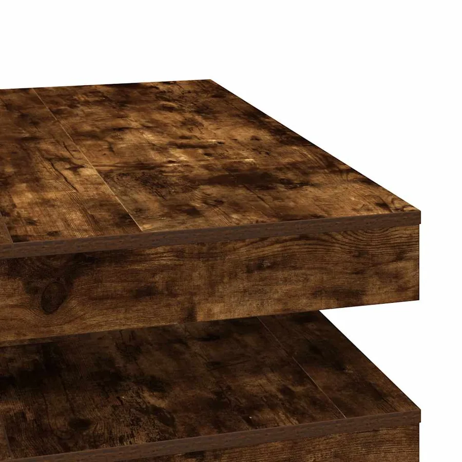 Table basse rotative à 360 degrés chêne fumé 90x90x34,5 cm - 8