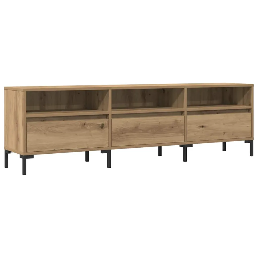 Meuble TV chêne artisanal 150x30x44,5 cm bois d'ingénierie - 2