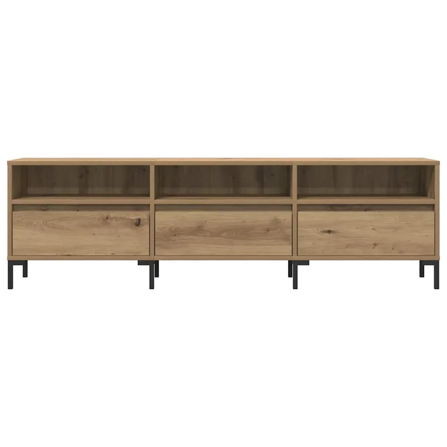 Meuble TV chêne artisanal 150x30x44,5 cm bois d'ingénierie - 4