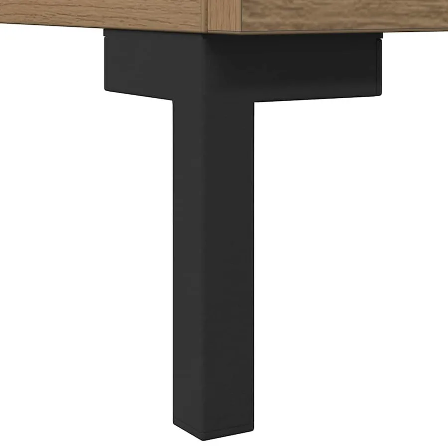 Meuble TV chêne artisanal 150x30x44,5 cm bois d'ingénierie - 8