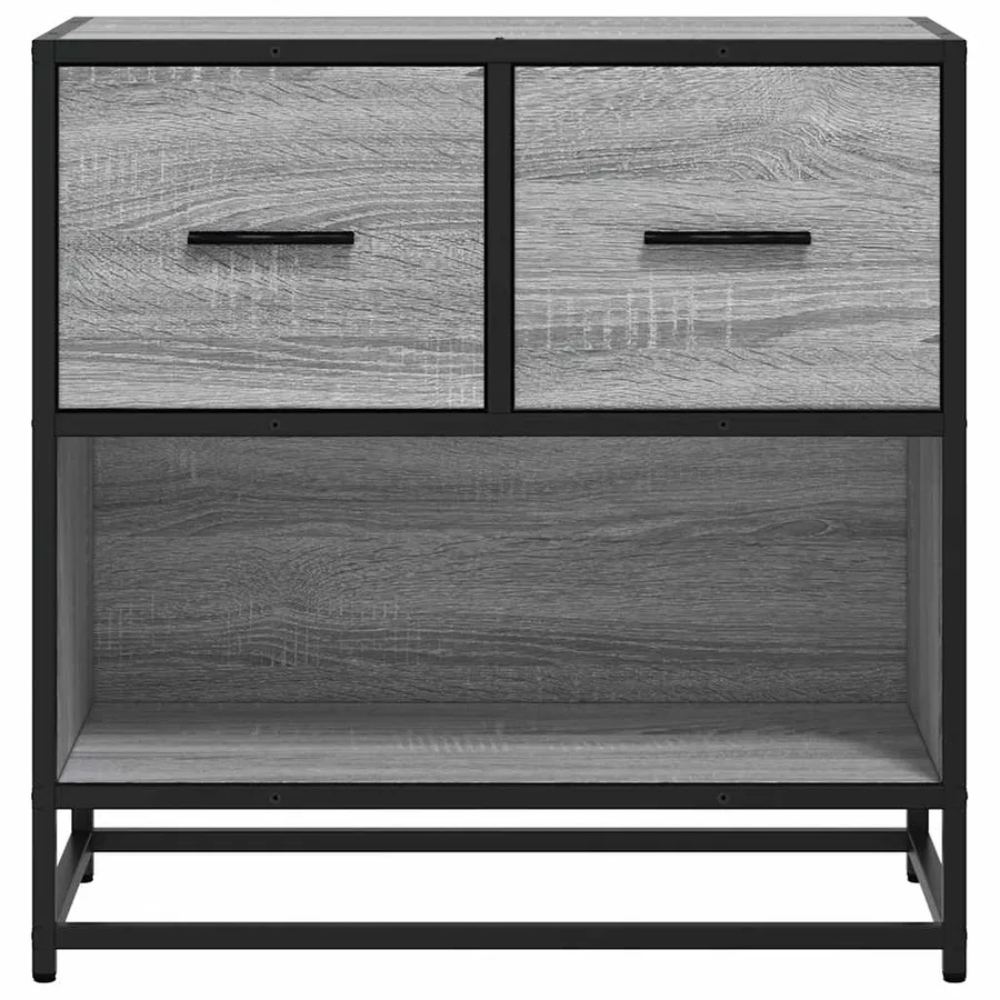 Table de chevet sonoma gris 60x31x60 cm bois ingénierie métal - 5