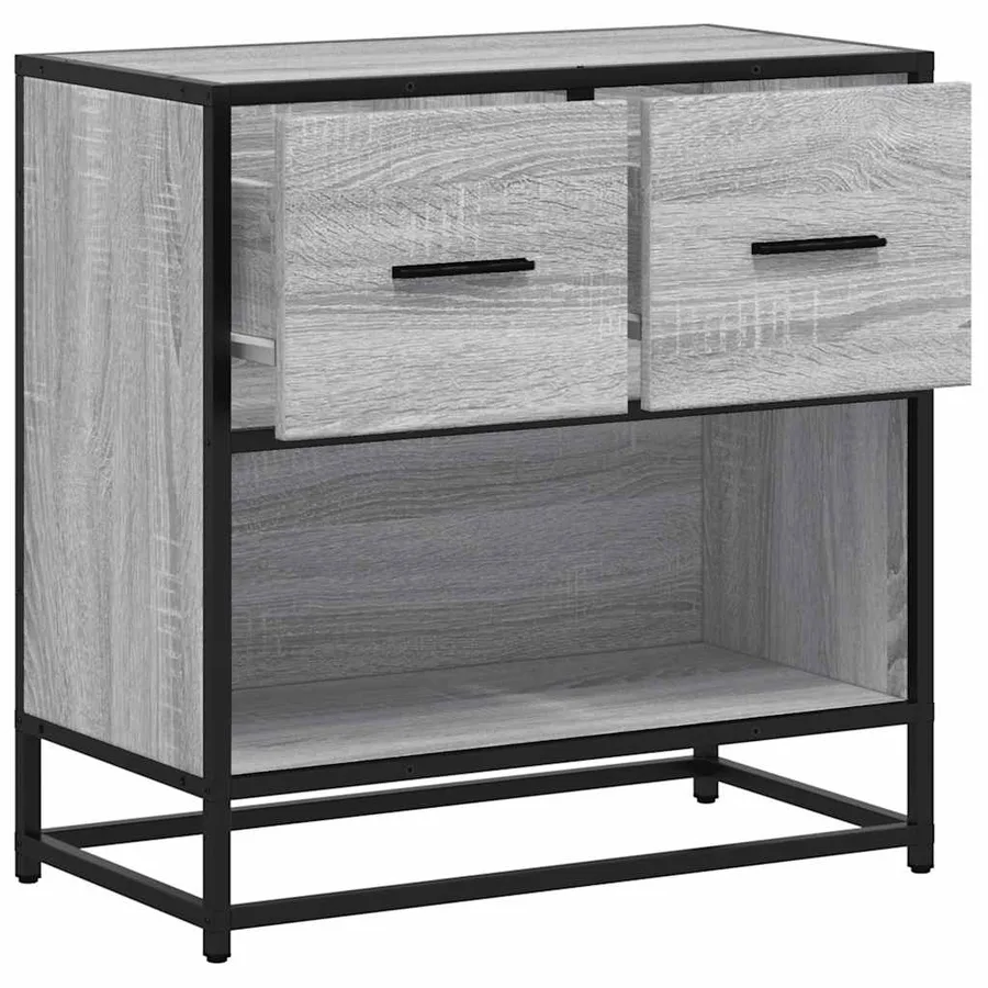 Table de chevet sonoma gris 60x31x60 cm bois ingénierie métal - 8