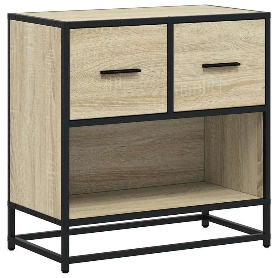 Table de chevet chêne sonoma 60x31x60 cm bois ingénierie métal - 2
