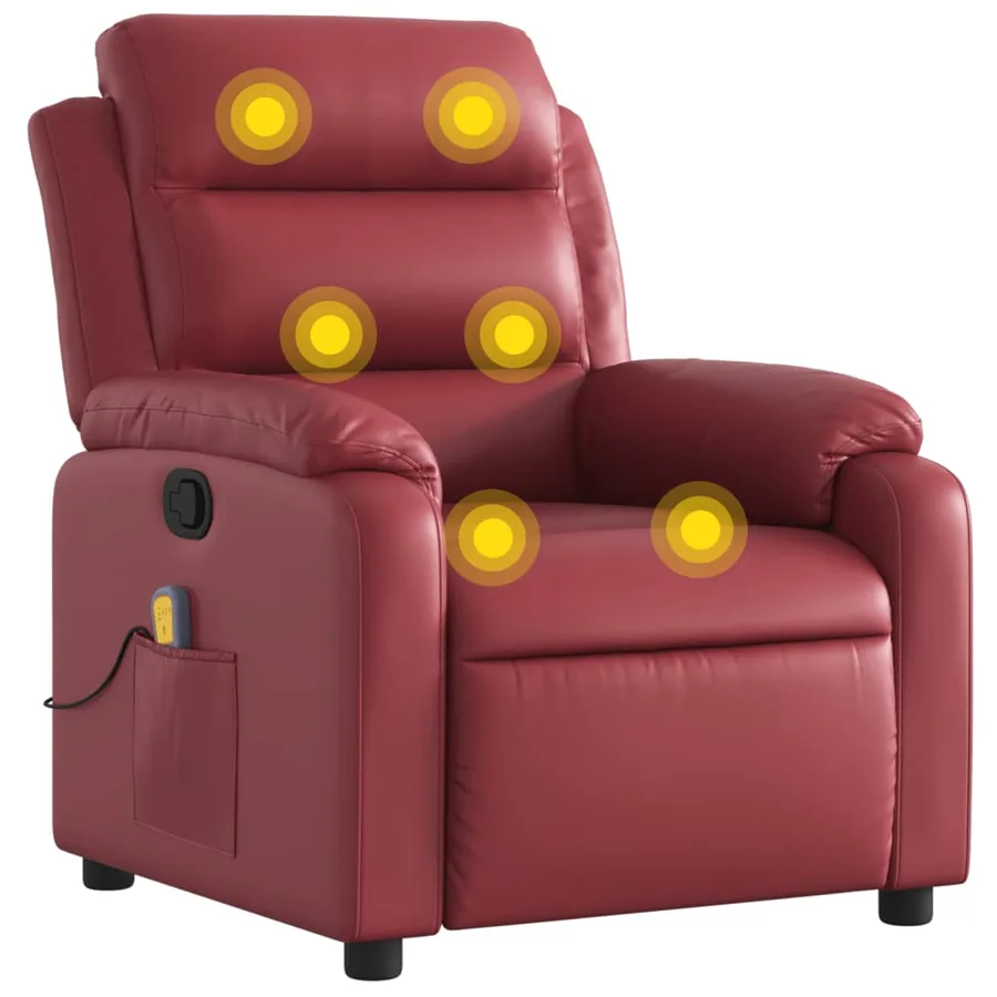 Fauteuil de massage inclinable Rouge bordeaux Similicuir - 2