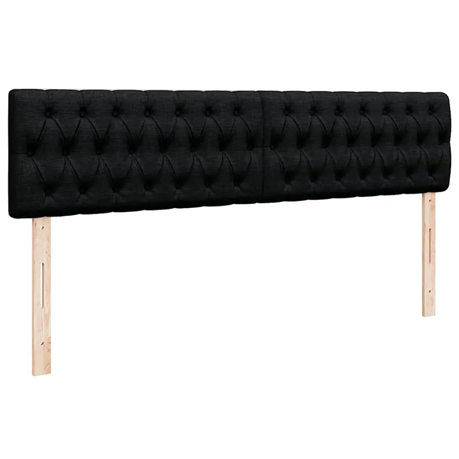 Cadre de lit ottoman avec matelas noir 160x200 cm tissu - 10