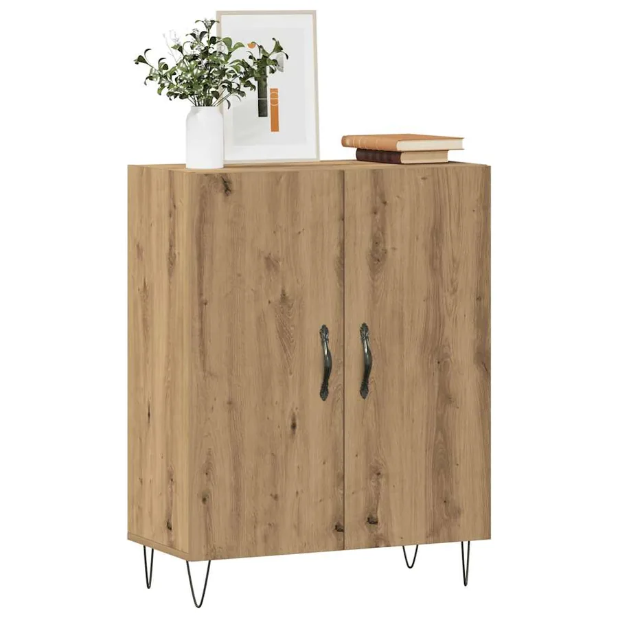 Buffet chêne artisanal 69,5x34x90 cm bois d'ingénierie