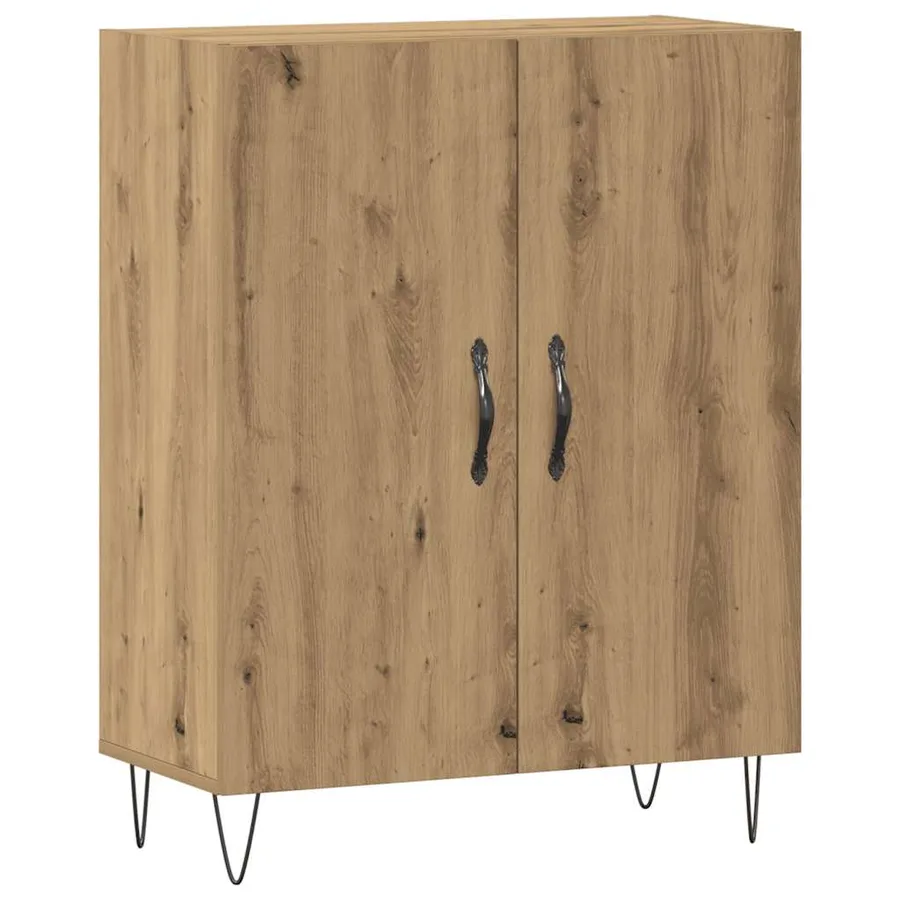 Buffet chêne artisanal 69,5x34x90 cm bois d'ingénierie - 2