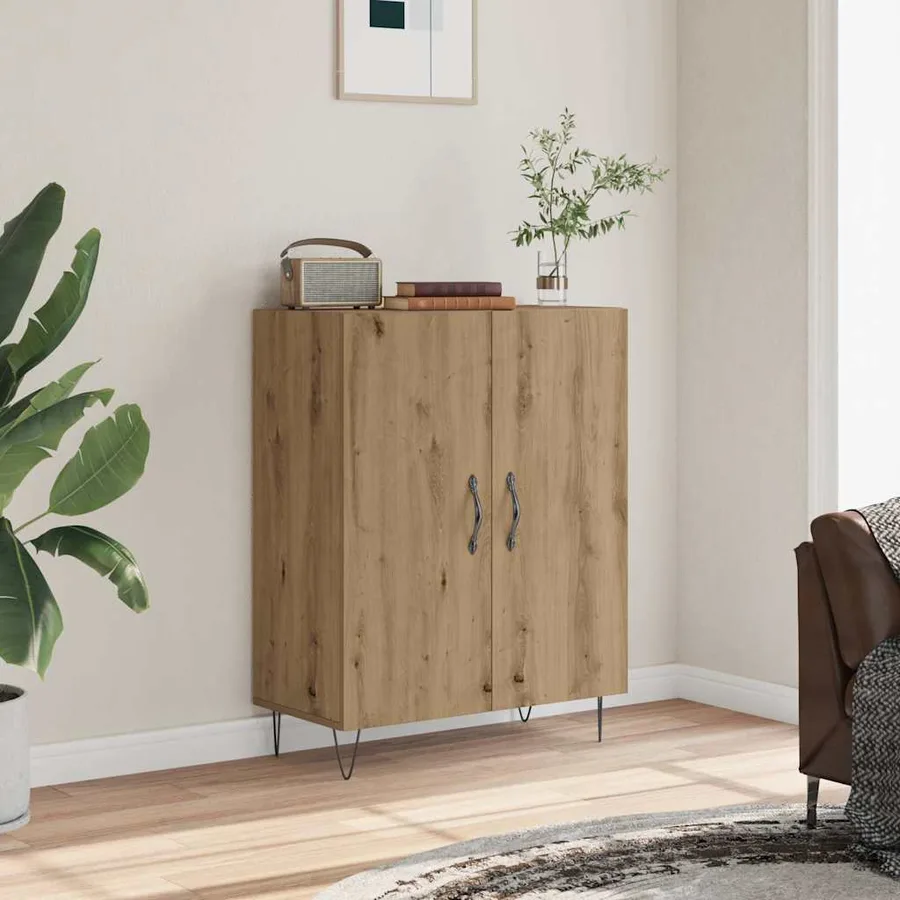 Buffet chêne artisanal 69,5x34x90 cm bois d'ingénierie - 3