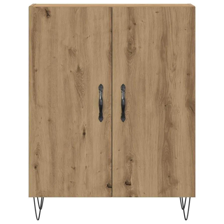 Buffet chêne artisanal 69,5x34x90 cm bois d'ingénierie - 4