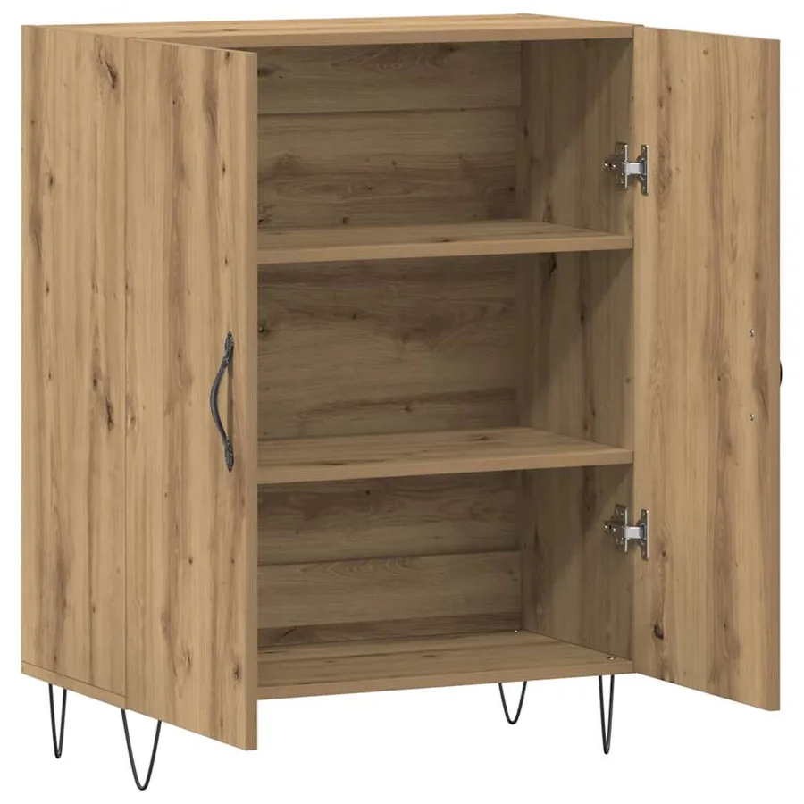 Buffet chêne artisanal 69,5x34x90 cm bois d'ingénierie - 7