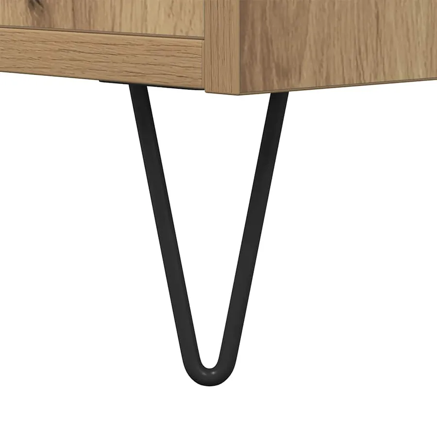 Buffet chêne artisanal 69,5x34x90 cm bois d'ingénierie - 8