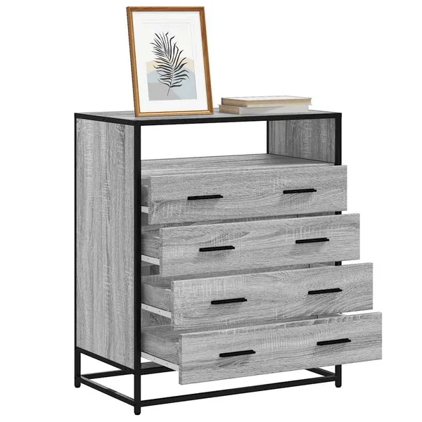 Commode sonoma gris 70x41x83,5 cm bois d'ingénierie