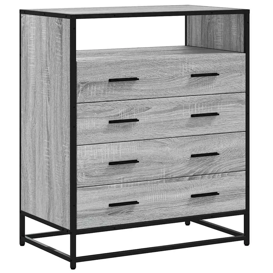 Commode sonoma gris 70x41x83,5 cm bois d'ingénierie - 2