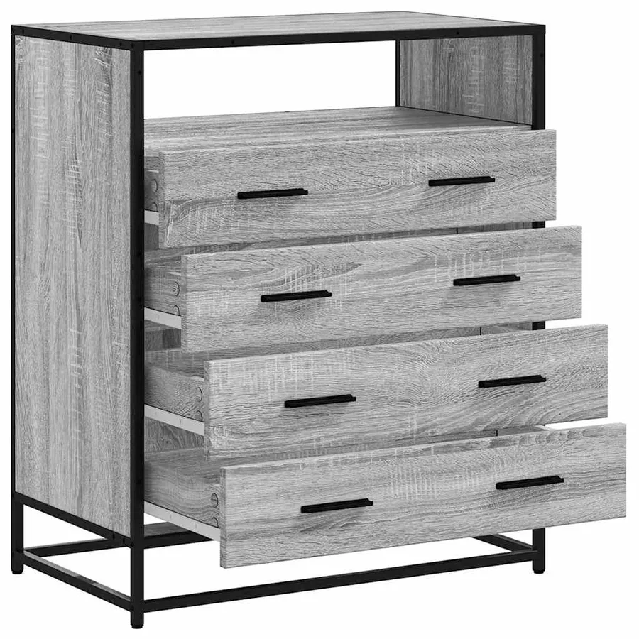 Commode sonoma gris 70x41x83,5 cm bois d'ingénierie - 5