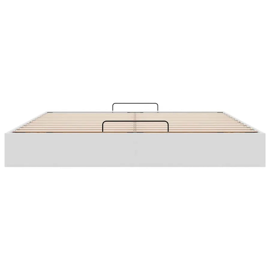 Cadre de lit ottoman sans matelas blanc 200x200 cm similicuir - 7