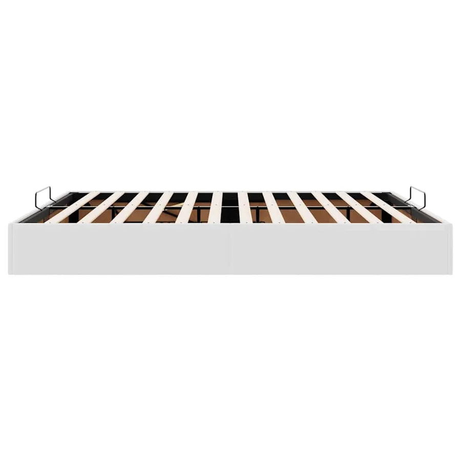 Cadre de lit ottoman sans matelas blanc 200x200 cm similicuir - 8