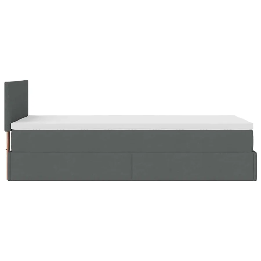 Lit ottoman avec matelas et LED Gris foncé 80x200cm tissu - 11