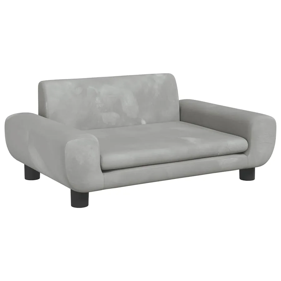 Lit pour chien gris clair 70x45x33 cm velours - 2