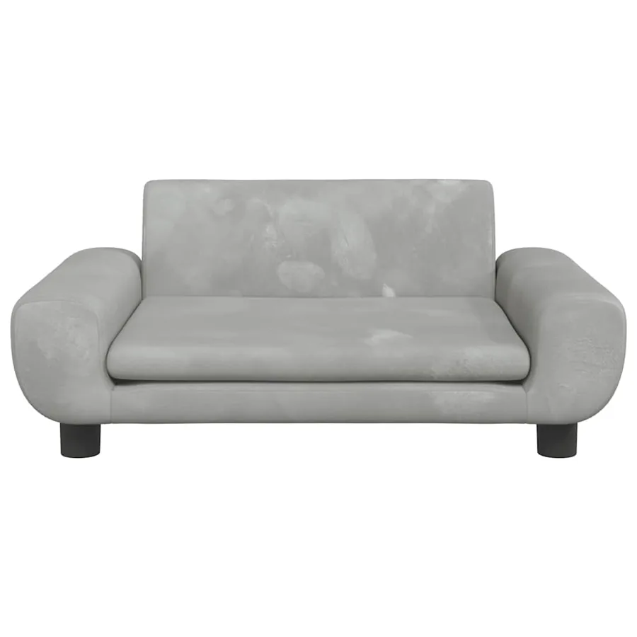 Lit pour chien gris clair 70x45x33 cm velours - 3