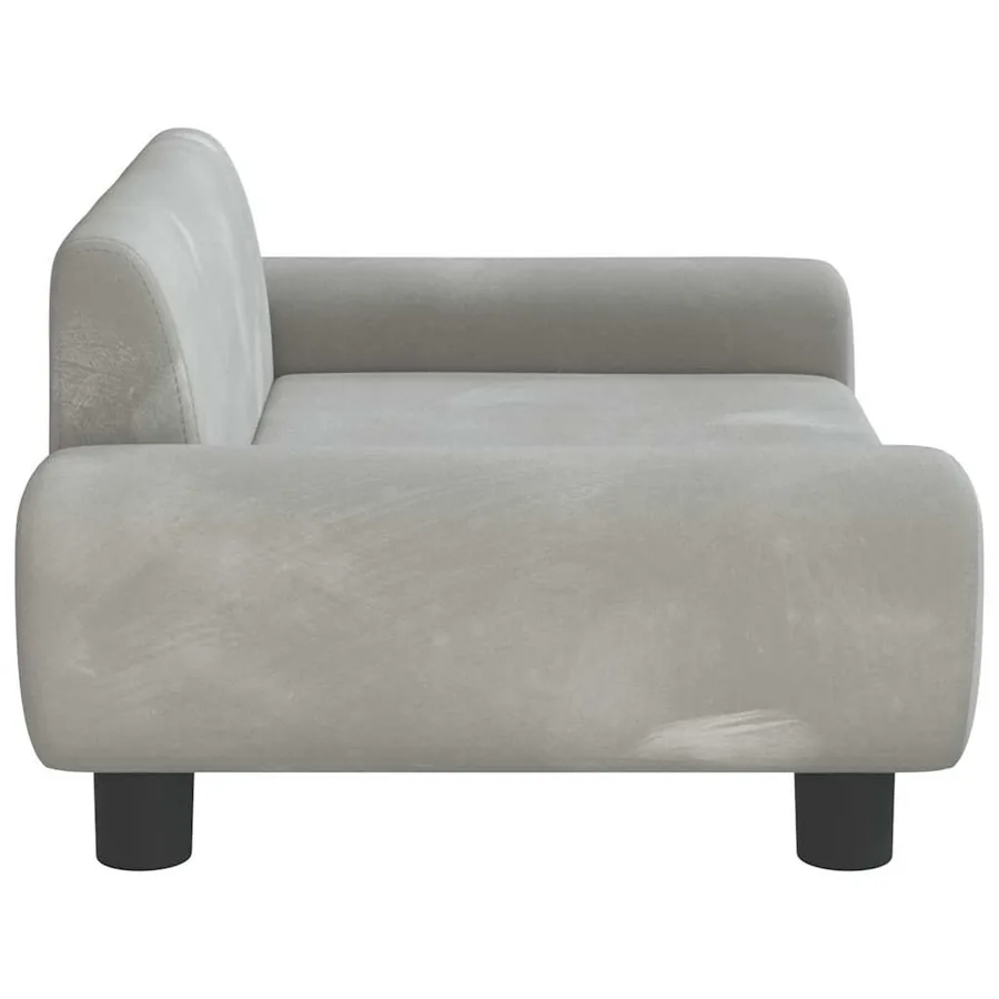 Lit pour chien gris clair 70x45x33 cm velours - 4