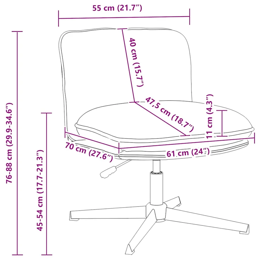 Chaise pivotante de bureau Noir Tissu - 13