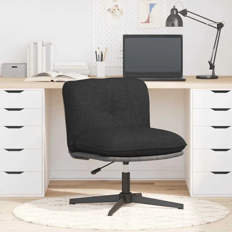 Chaise pivotante de bureau Noir Tissu - 2
