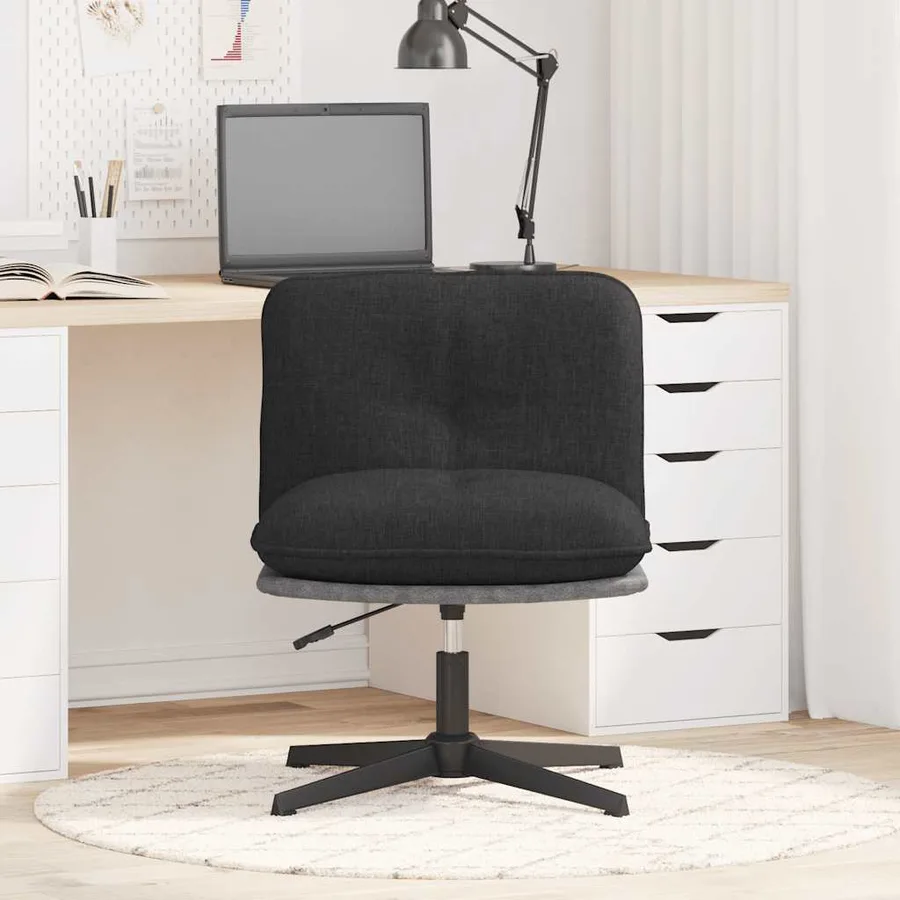 Chaise pivotante de bureau Noir Tissu - 3
