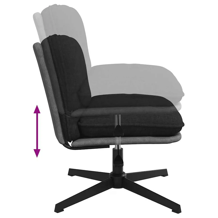 Chaise pivotante de bureau Noir Tissu - 7